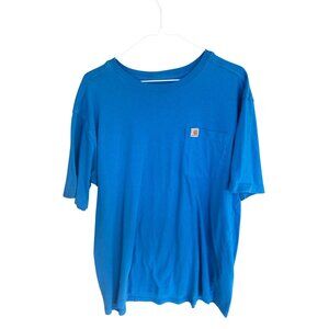 Carhartt Mens Blue Relaxed Fit Cotton T-Shirt Size L